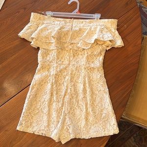 Mustard Seed White lace romper size small